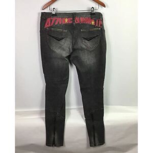 Azzure Jeans Black Mens Size 34/32 Denim Distressed‎ stretchy Logo StreetWear
